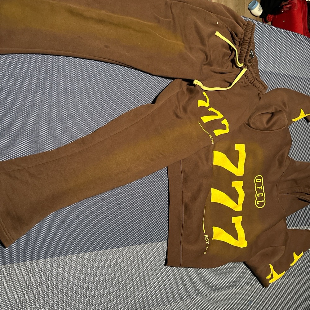 Boohoo Mens Brown and Yellow Tracksuit